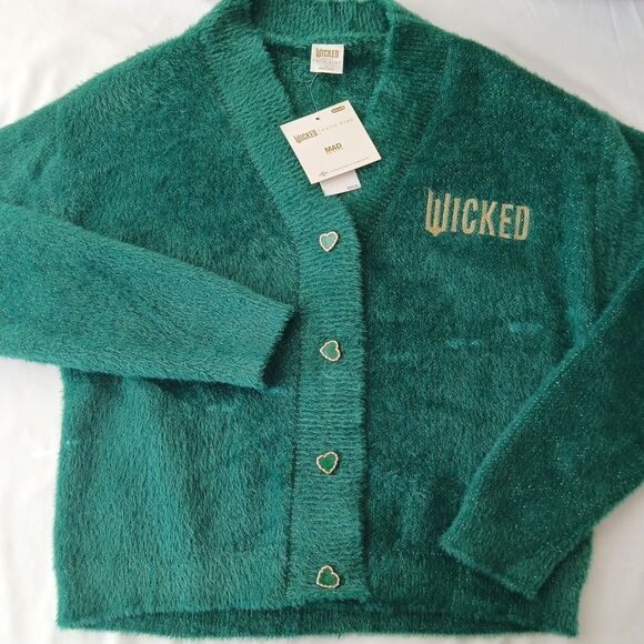 Wicked x Katie Kime Women's Logo Graphic Cardigan Emerald Green M NWT - Picture 6 of 8